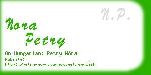 nora petry business card